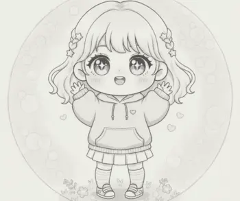 Chibi character with big head