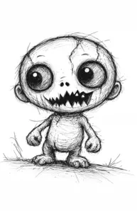 Scary moster drawing